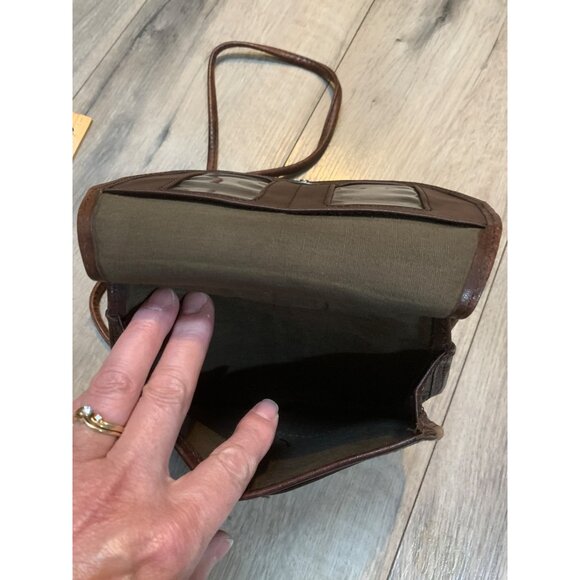 Vintage Fossil Brown Leather Boho Double Pocket Saddle Shoulder Cross Body Bag - Picture 8 of 8